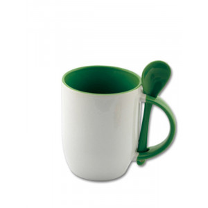  Cană (cupă) colorată în interior cu o lingură cu designul tău. Photo 3